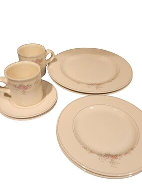 Pfaltzgraff Trousseau stoneware 2 dinner place setting